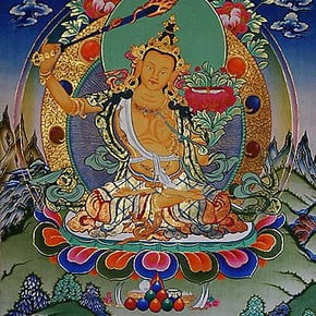 Manjusri painted thangka